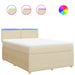 Pat box spring cu saltea, crem, 160x200 cm, material textil - WALTI WALTI