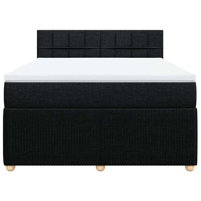 Pat box spring cu saltea, negru, 160x200 cm, textil - WALTI WALTI