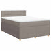 Pat box spring cu saltea, gri taupe, 160x200 cm material textil - WALTI WALTI