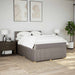 Pat box spring cu saltea, gri taupe, 160x200 cm material textil - WALTI WALTI