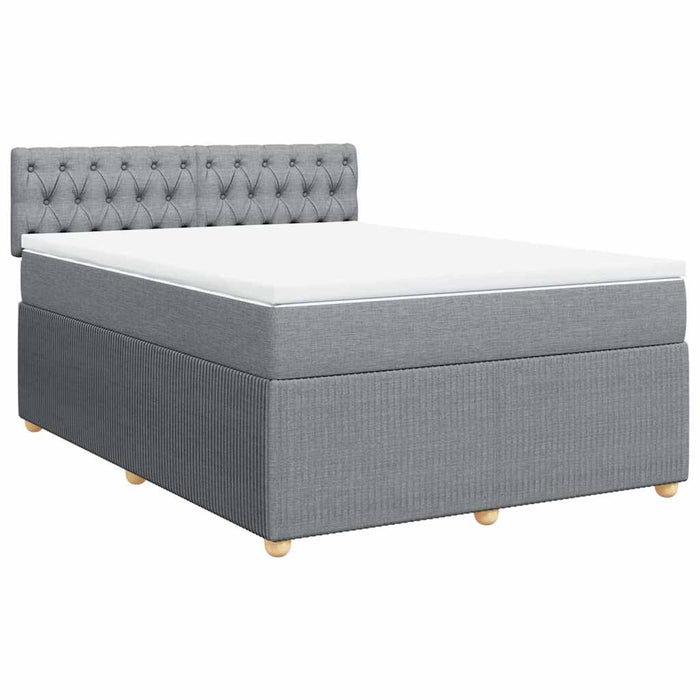Pat continental cu saltea, gri deschis, 160x200 cm, textil - WALTI WALTI