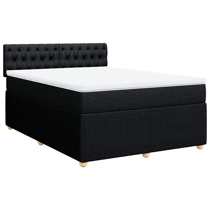 Pat box spring cu saltea, negru, 160x200 cm, textil - WALTI WALTI