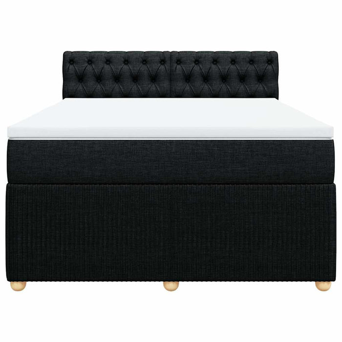 Pat box spring cu saltea, negru, 160x200 cm, textil - WALTI WALTI