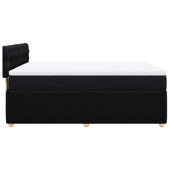 Pat box spring cu saltea, negru, 160x200 cm, textil - WALTI WALTI