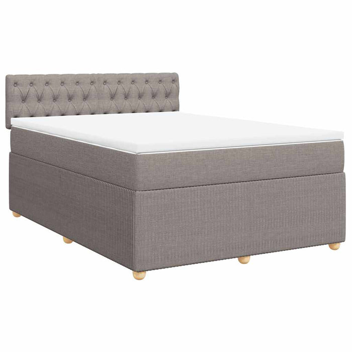 Pat box spring cu saltea, gri taupe, 160x200 cm material textil - WALTI WALTI
