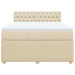 Pat box spring cu saltea, crem, 160x200 cm, material textil - WALTI WALTI