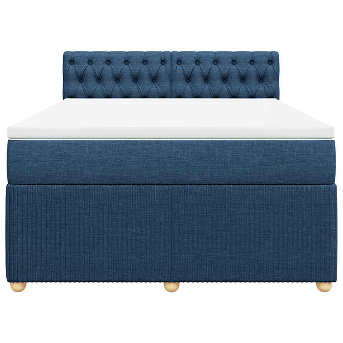 Pat continental cu saltea, albastru, 160x200cm, material textil - WALTI WALTI