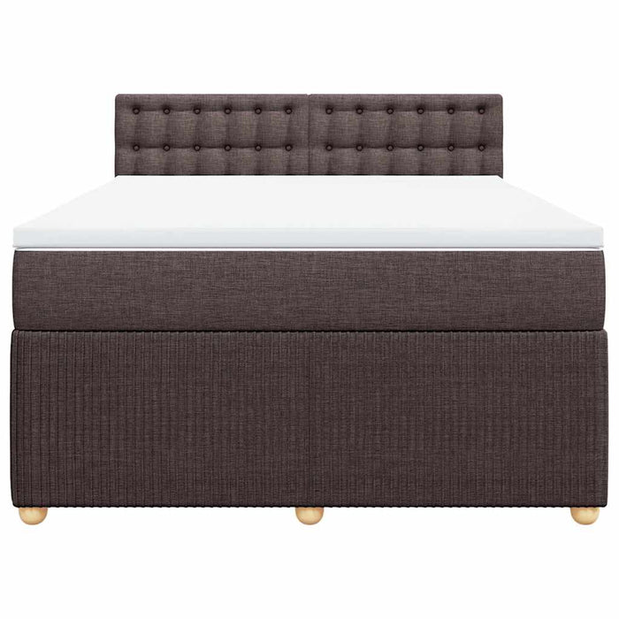 Pat box spring cu saltea, maro închis, 160x200 cm, textil - WALTI WALTI