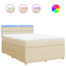 Pat box spring cu saltea, crem, 160x200 cm, material textil - WALTI WALTI
