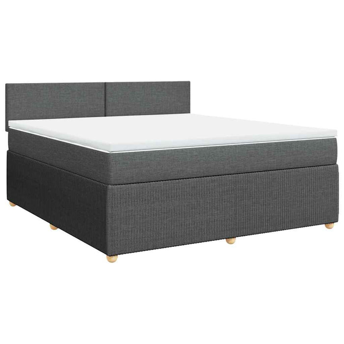Pat box spring cu saltea, gri închis, 180x200 cm, textil - WALTI WALTI