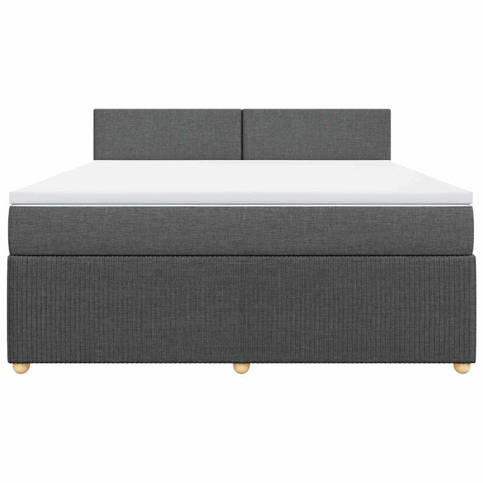 Pat box spring cu saltea, gri închis, 180x200 cm, textil - WALTI WALTI