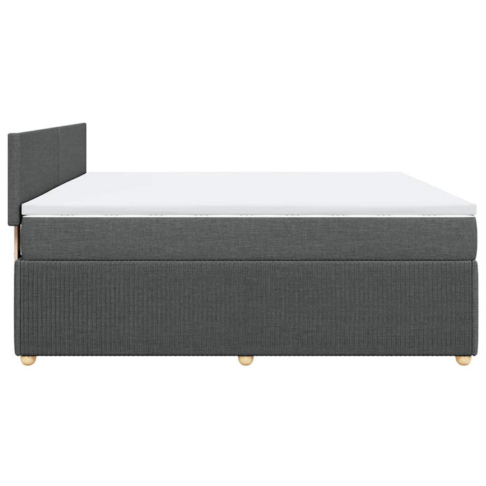 Pat box spring cu saltea, gri închis, 180x200 cm, textil - WALTI WALTI