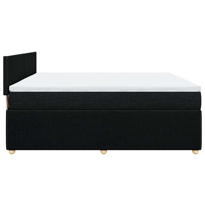 Pat box spring cu saltea, negru, 180x200 cm, catifea WALTI