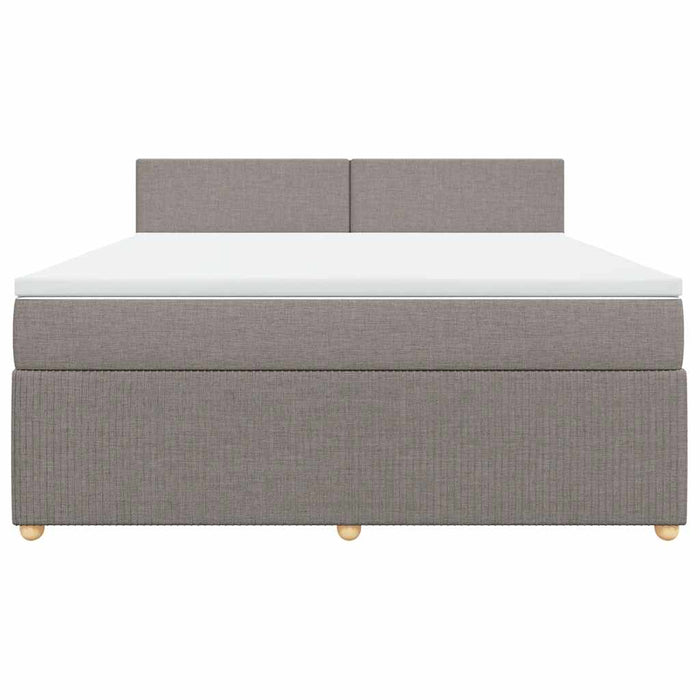 Pat continental cu saltea, gri taupe, 180x200 cm, textil - WALTI WALTI