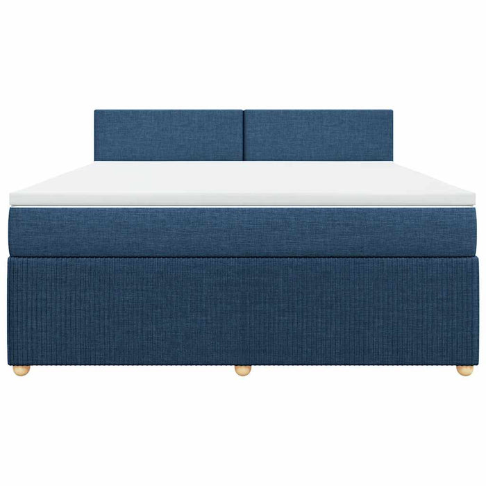 Pat box spring cu saltea, albastru, 180x200 cm, material textil - WALTI WALTI