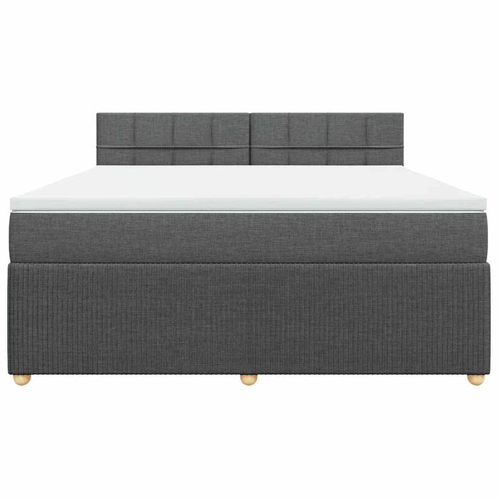 Pat box spring cu saltea, gri închis, 180x200 cm, textil - WALTI WALTI