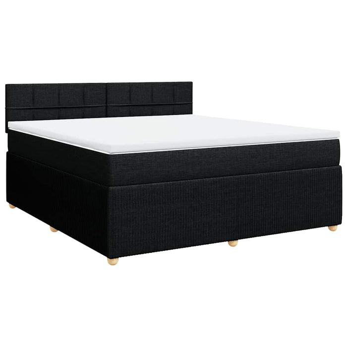 Pat box spring cu saltea, negru, 180x200 cm, catifea - WALTI WALTI