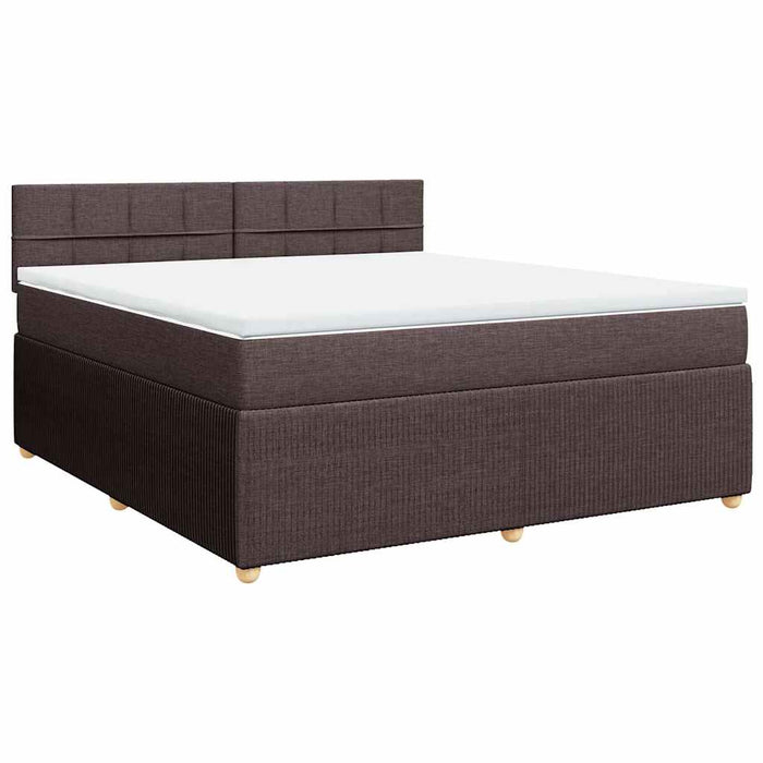 Pat continental cu saltea maro închis 180x200cm material textil - WALTI WALTI