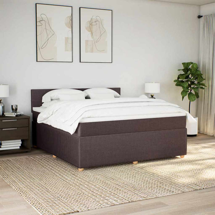 Pat continental cu saltea maro închis 180x200cm material textil - WALTI WALTI