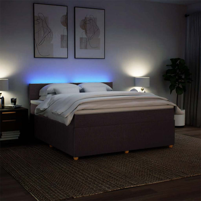 Pat continental cu saltea maro închis 180x200cm material textil - WALTI WALTI