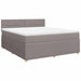 Pat continental cu saltea, gri taupe, 180x200 cm, textil - WALTI WALTI