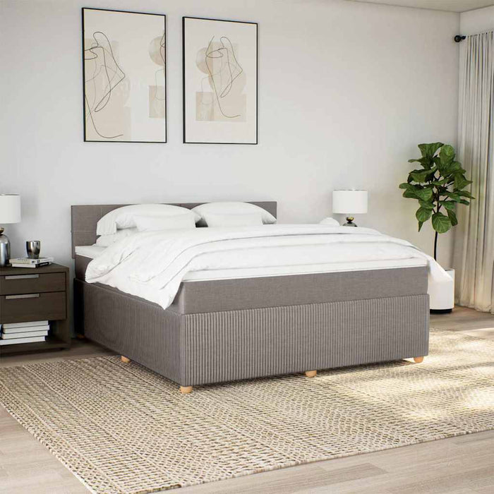 Pat continental cu saltea, gri taupe, 180x200 cm, textil - WALTI WALTI