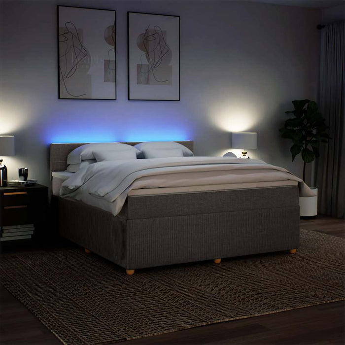 Pat continental cu saltea, gri taupe, 180x200 cm, textil - WALTI WALTI