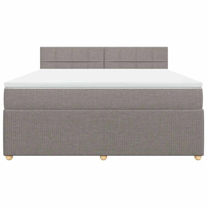 Pat continental cu saltea, gri taupe, 180x200 cm, textil - WALTI WALTI