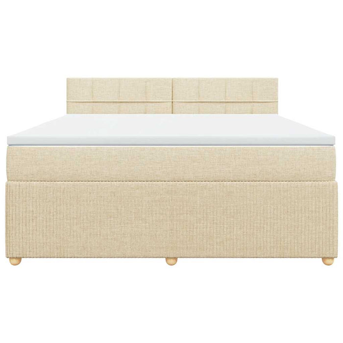 Pat continental cu saltea, crem, 180x200 cm, textil - WALTI WALTI