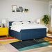 Pat box spring cu saltea, albastru, 180x200 cm, material textil - WALTI WALTI