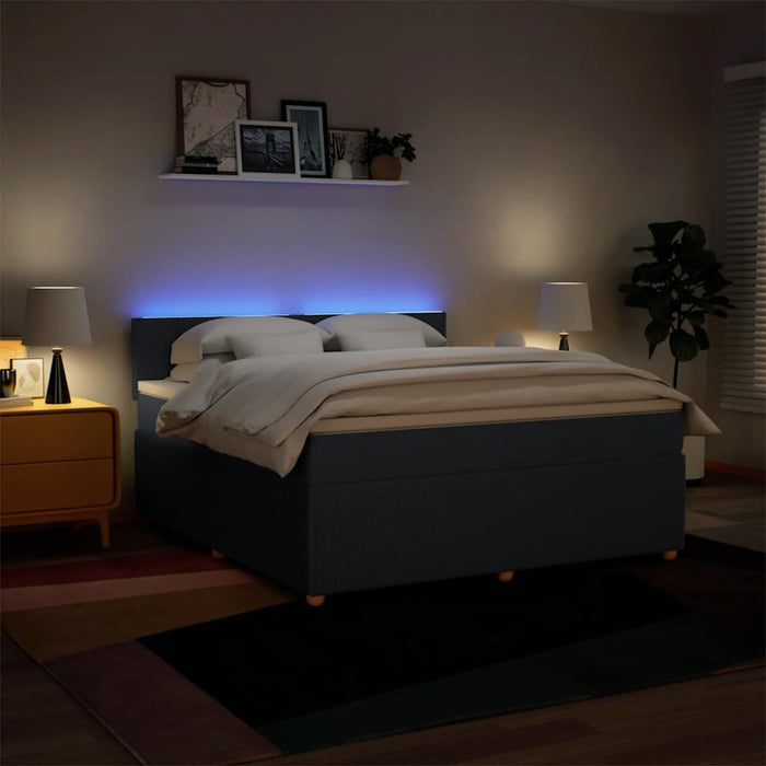 Pat box spring cu saltea, albastru, 180x200 cm, material textil - WALTI WALTI