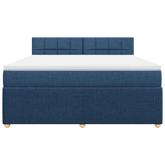 Pat box spring cu saltea, albastru, 180x200 cm, material textil - WALTI WALTI
