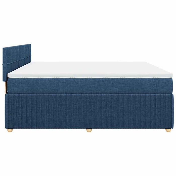 Pat box spring cu saltea, albastru, 180x200 cm, material textil - WALTI WALTI