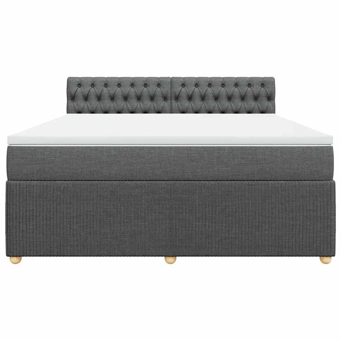 Pat box spring cu saltea, gri închis, 180x200 cm, textil - WALTI WALTI