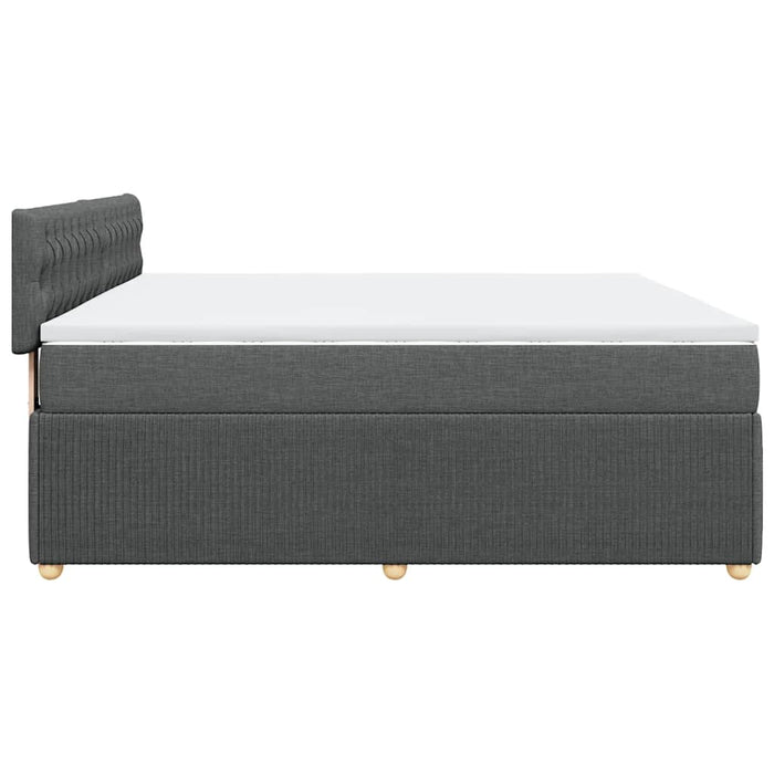 Pat box spring cu saltea, gri închis, 180x200 cm, textil - WALTI WALTI