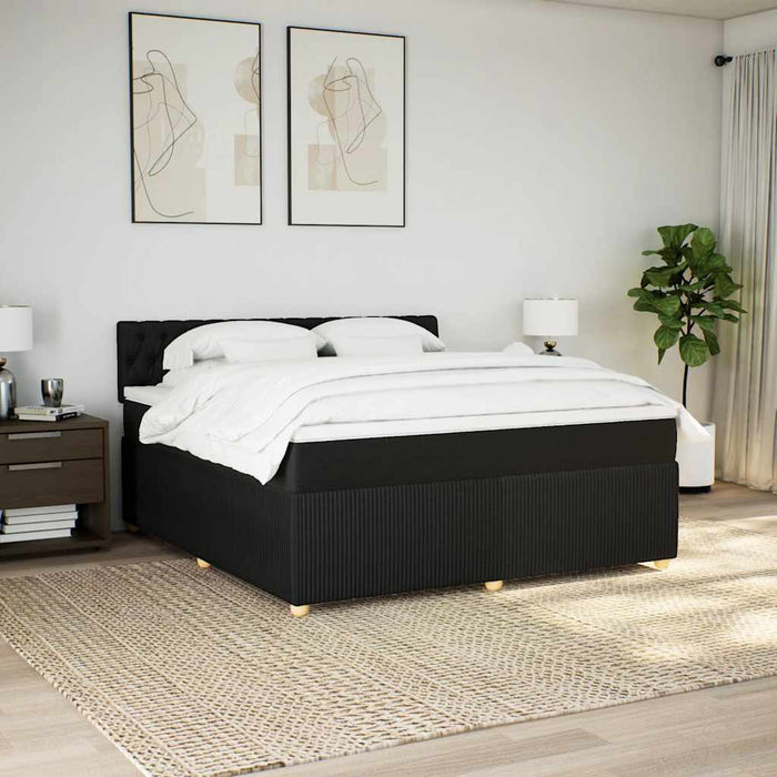 Pat box spring cu saltea, negru, 180x200 cm, catifea - WALTI WALTI
