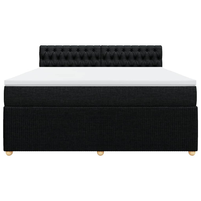 Pat box spring cu saltea, negru, 180x200 cm, catifea - WALTI WALTI
