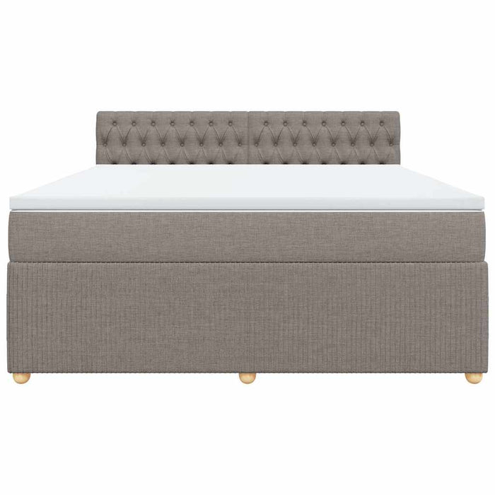 Pat continental cu saltea, gri taupe, 180x200 cm, textil WALTI