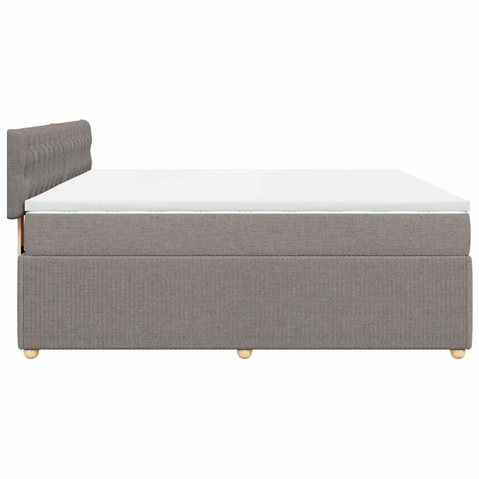 Pat continental cu saltea, gri taupe, 180x200 cm, textil WALTI