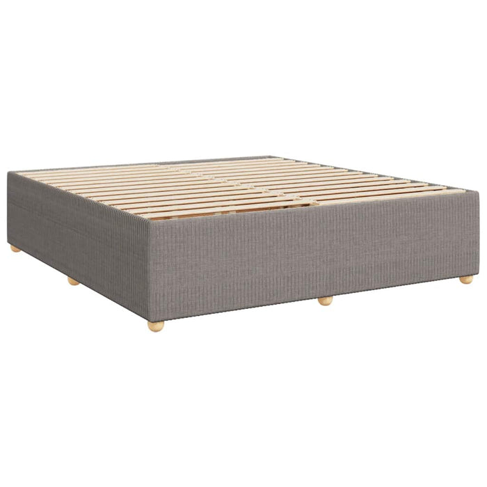 Pat continental cu saltea, gri taupe, 180x200 cm, textil WALTI