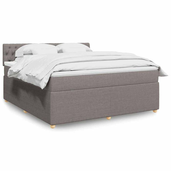 Pat continental cu saltea, gri taupe, 180x200 cm, textil WALTI