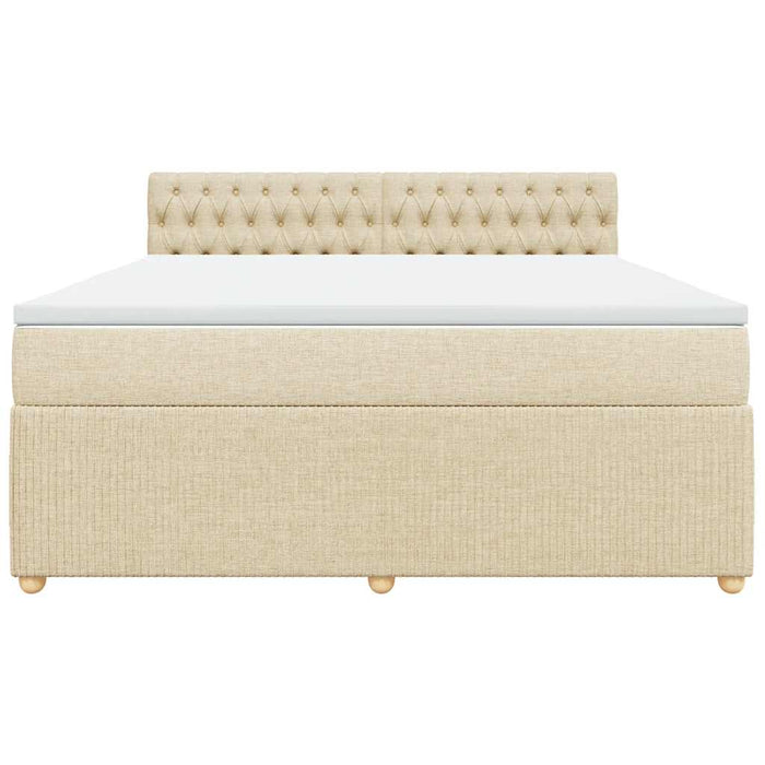 Pat continental cu saltea, crem, 180x200 cm, textil - WALTI WALTI
