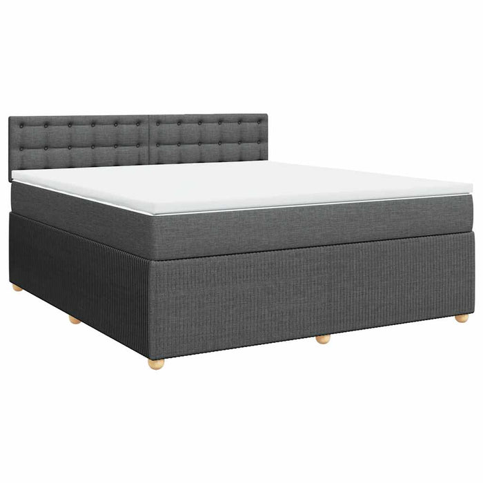 Pat box spring cu saltea, gri închis, 180x200 cm, textil - WALTI WALTI