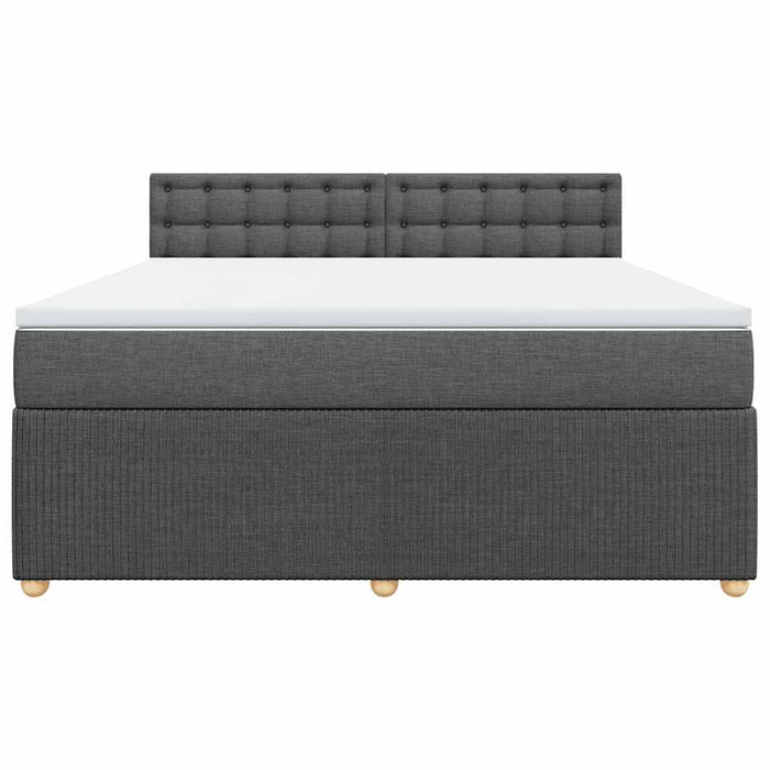 Pat box spring cu saltea, gri închis, 180x200 cm, textil - WALTI WALTI