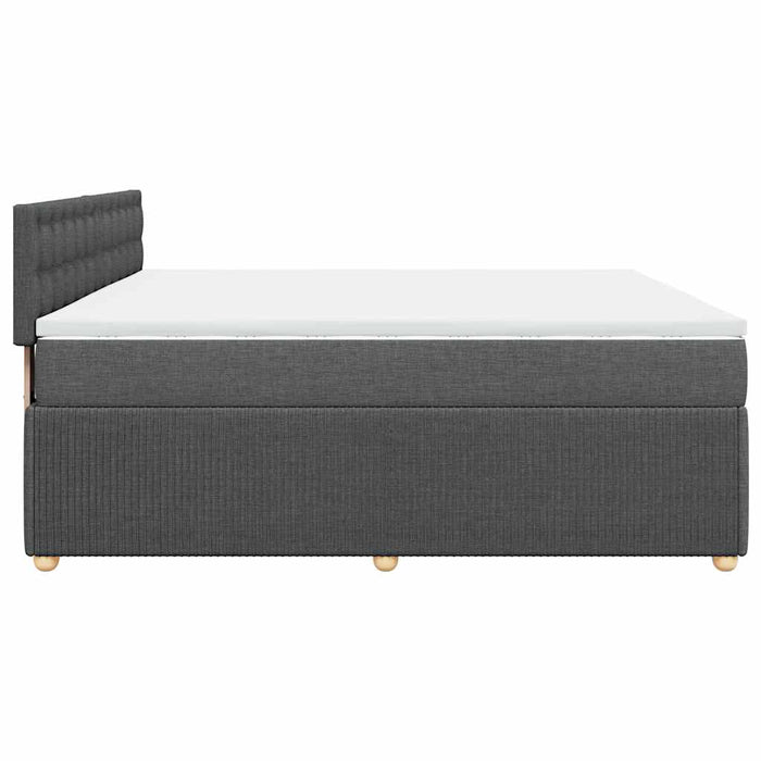 Pat box spring cu saltea, gri închis, 180x200 cm, textil - WALTI WALTI