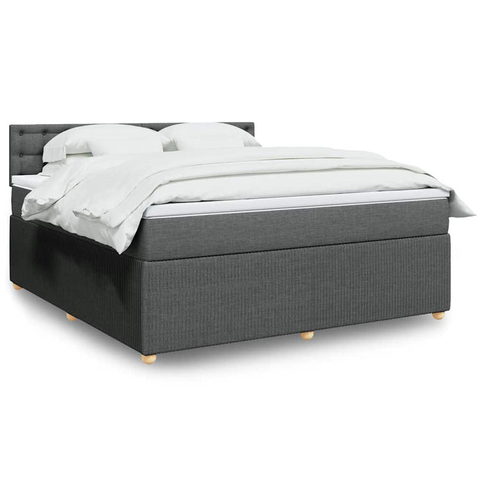 Pat box spring cu saltea, gri închis, 180x200 cm, textil - WALTI WALTI