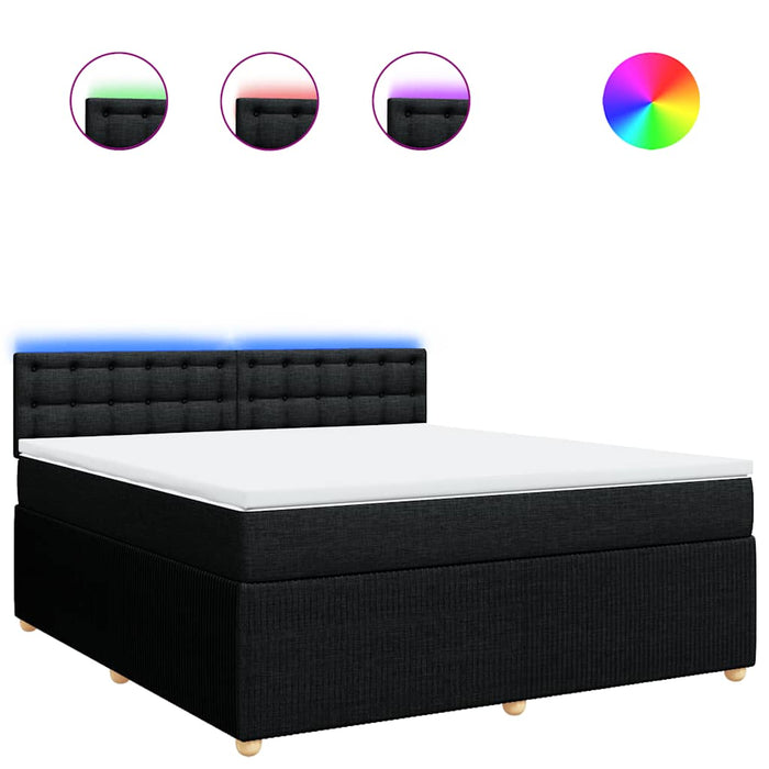 Pat box spring cu saltea, negru, 180x200 cm, catifea - WALTI WALTI