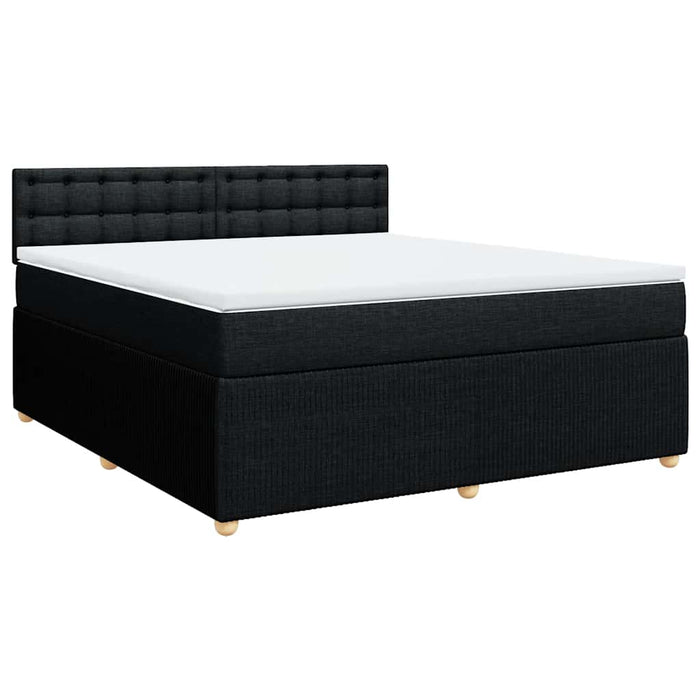 Pat box spring cu saltea, negru, 180x200 cm, catifea - WALTI WALTI