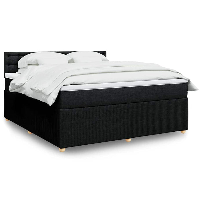 Pat box spring cu saltea, negru, 180x200 cm, catifea - WALTI WALTI