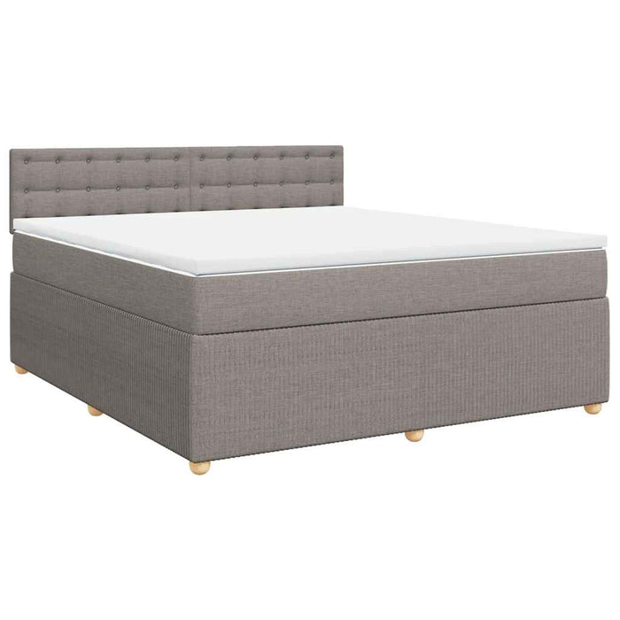 Pat continental cu saltea, gri taupe, 180x200 cm, textil - WALTI WALTI